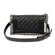 CHANEL Boy Chanel ChainShoulder Bag Black A67085 Caviar Leather Size 20