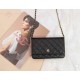 Chanel Matelasse Chain Wallet Shoulder Caviar Skin Black Ap0250 A Pochette 0608