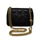 CHANEL 24P, AS3829, black lychee leather gold buckle, center adjustment buckle, 20CM FLAP BAG