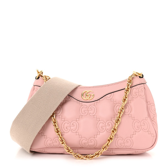 GUCCI   Calfskin GG Matelasse Chain Handbag Perfect Pink Natural