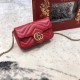 GUCCI GG Marmont matelassé shoulder bag black whtie red 476433