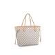 Louis Vuitton N41605 Neverfull MM Rose Ballerine Damier Azur Canvas