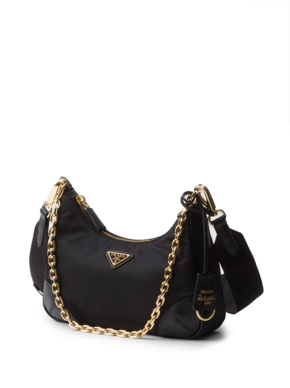 Prada 1BH204 Black Re-Edition 2005 Saffiano Shoulder Bag