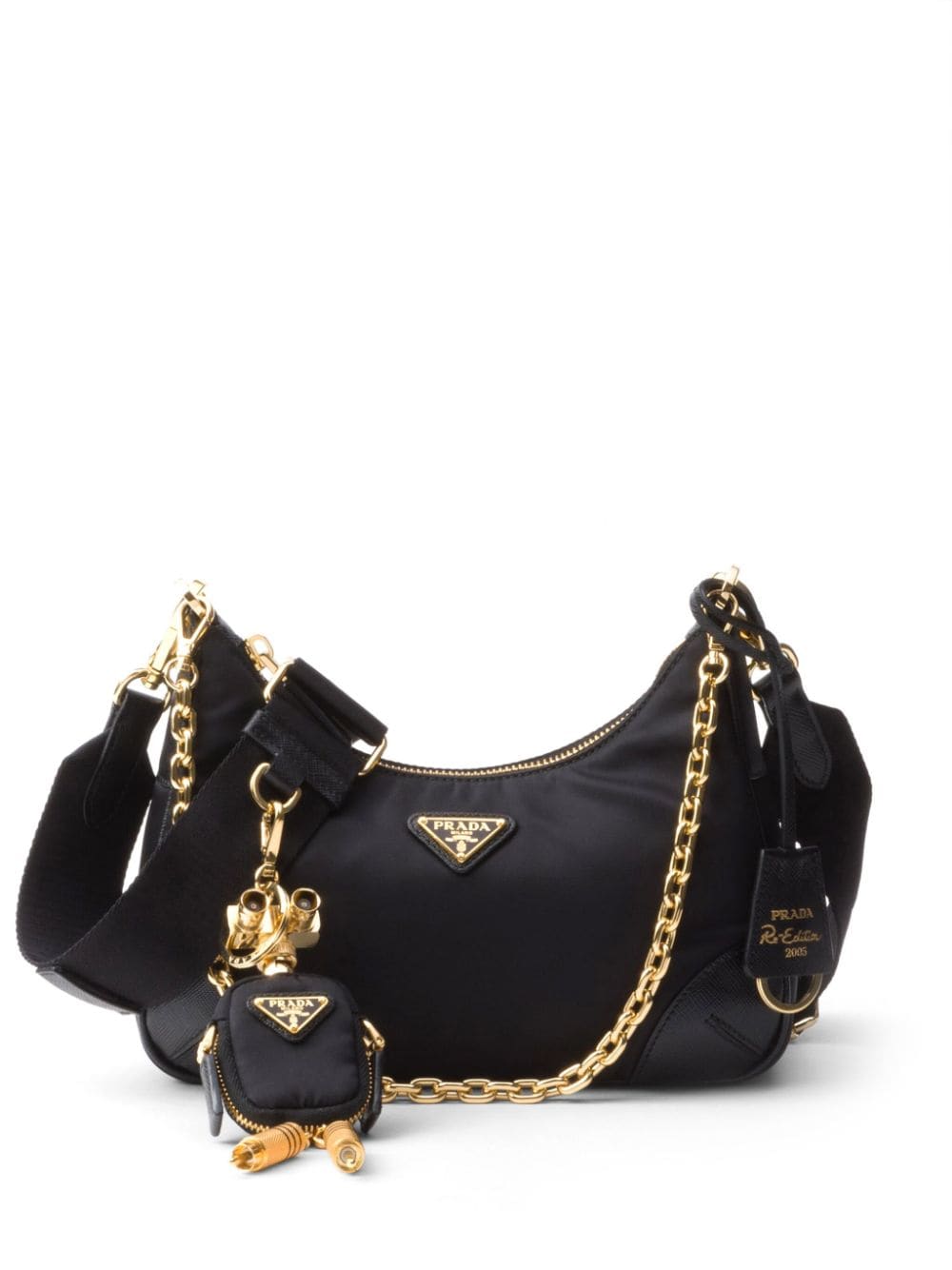 Prada 1BH204 Black Re-Edition 2005 Saffiano Shoulder Bag